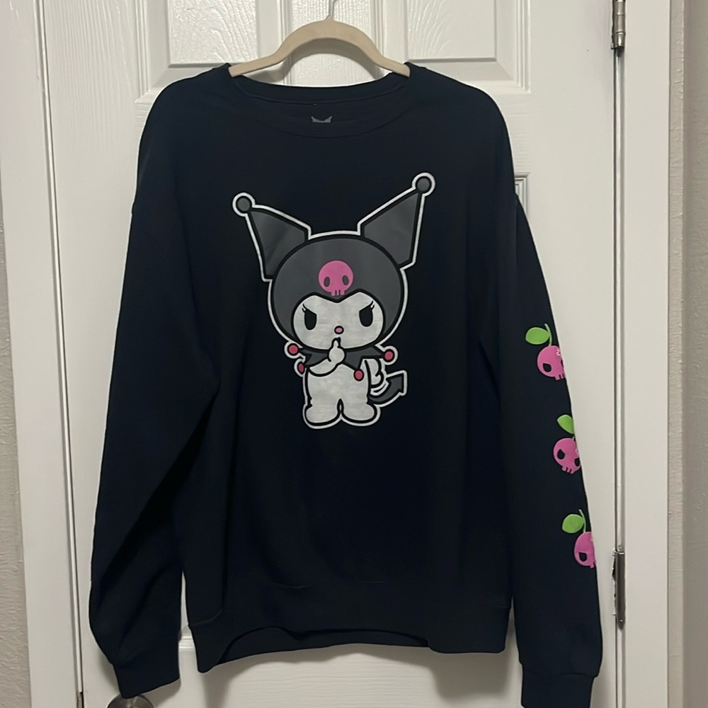 Kuromi Hello Kitty Black Sweater Y2K